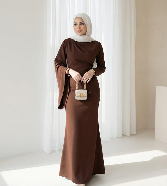 Robe longue chocolat